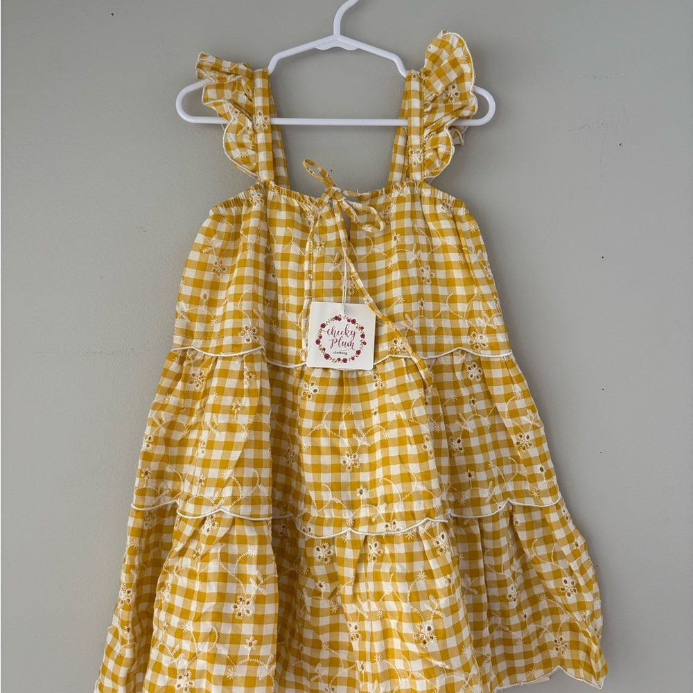 Cheeky Plum Yellow Gingham Kids Dress